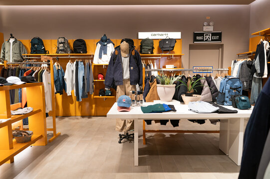 Apparel displayed inside I.T store at KK Mall