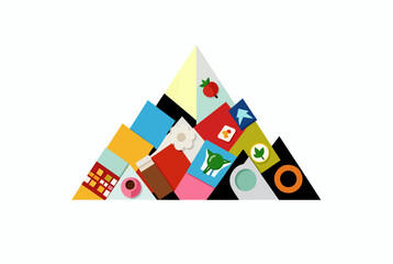 Obraz premium Colorful Geometric Triangle Mosaic Design.