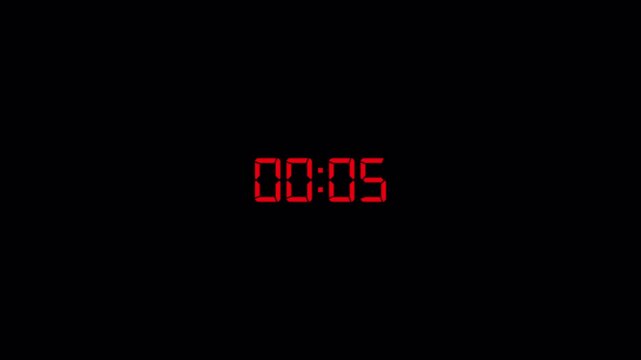  10 seconds countdown timer animation from 10 to 0 second on transparent background , Ten second countdown timer from 10 to 0 in 4k.