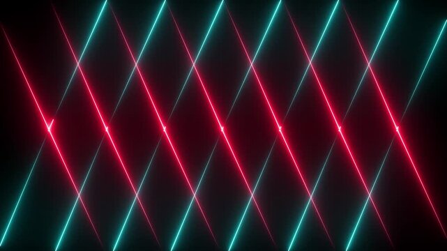 Abstract neon glowing line icon animation