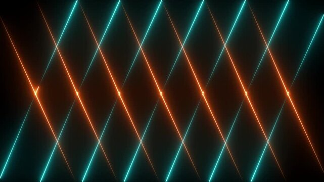 Abstract neon glowing line icon animation