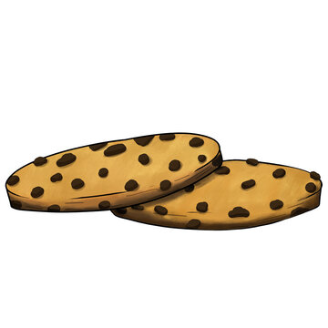 Chocolate chip cookies cartoon vector illustration isolated on white background