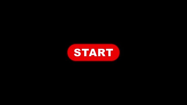 Simple animation of cursor icon clicking Start Button. Pack of animated templates for video editing. A set of flat design animated templates for web design or app design. Alpha channel, 4K