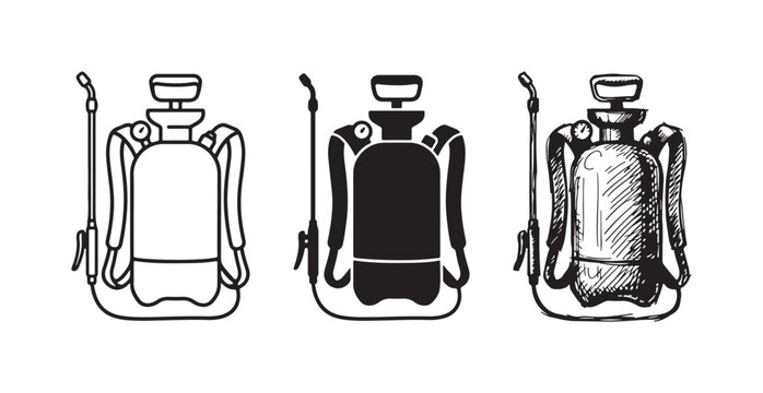 Backpack Sprayer Icons for Gardening and Pest Control