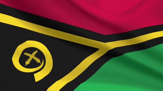 Seamless 3D video of the Vanuatu flag fluttering in the wind looping