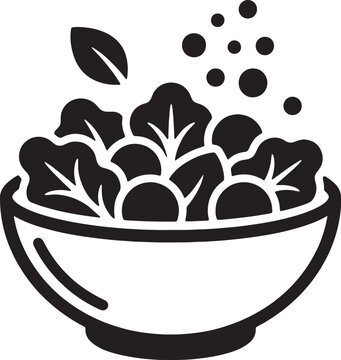 Fresh healthy vegetable salad bowl graphic icon with vegetable, nutrition
