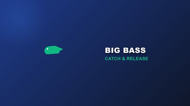 Big Bass Catch and Release Graphic Design on Blue Gradient Background