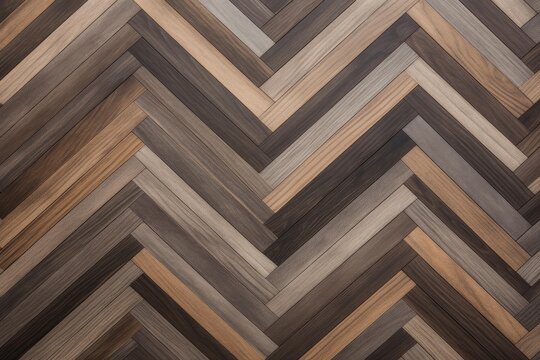Herringbone pattern wood planks creating a textured background for interior design