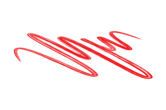Red abstract hand drawn scribble brush stroke design element