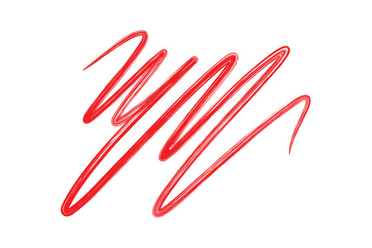 Red abstract hand drawn scribble brush stroke design element
