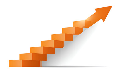 Obraz premium Ascending Staircase Evolving into Arrow, Symbolizing Growth and Progress