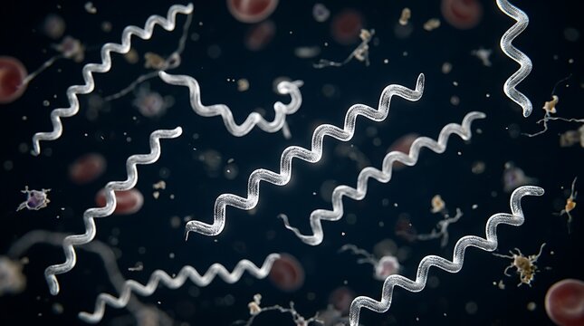 Treponema pallidum bacteria spiral shaped pathogens with spirochete bacteria treponema pallidum microbiology pathogen syphilis microscopic infection bacterial organism clinical laboratory