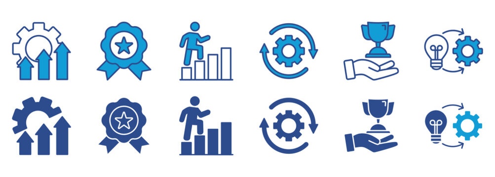 Kaizen Set icon. business philosophy and corporate strategy. Vector illustration. 