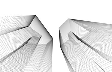 Fototapeta premium abstract architecture vector 3d illustration