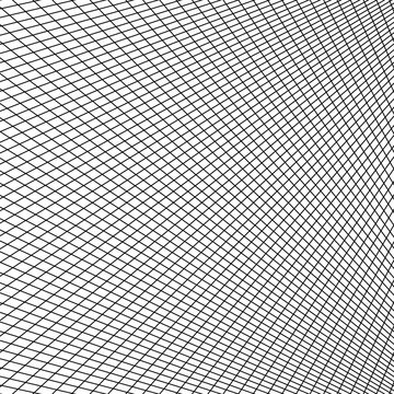 abstract geometric grid line pattern with curved optical illusion and perspective mesh vector backgroun