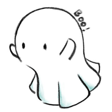 Cute ghosts that are scaring and said boo.