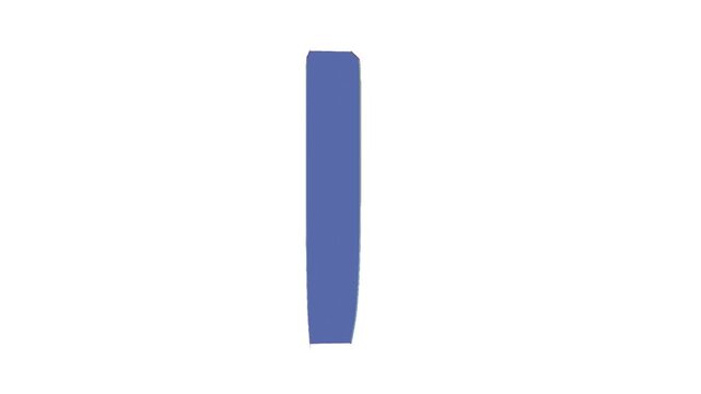 Minimalist blue 3D vertical column bar element isolated on white background