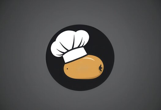 Minimalist icon material themed around potato dishes and food business