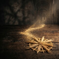 Saint Stephen's Day harvest celebration with wheat stalks on rustic wooden table