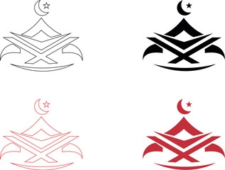 Islamic mosque dome silhouette vector illustration isolated on transparent background set. © Vectorar J