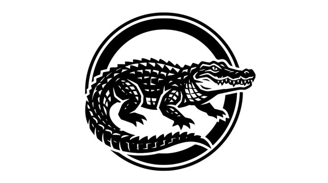 Symmetrical crocodiles in halftone dot pattern