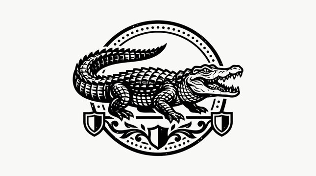 Monochrome crocodile halftone pattern for security print