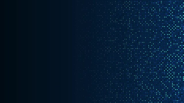 Digital technology background. Digital data dots blue pattern pixel background  4k video