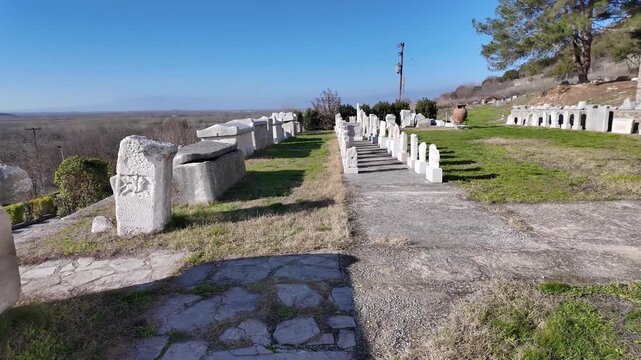 Ancient Ruins at archaeological area of Philippi, Eastern Macedonia and Thrace, Greece