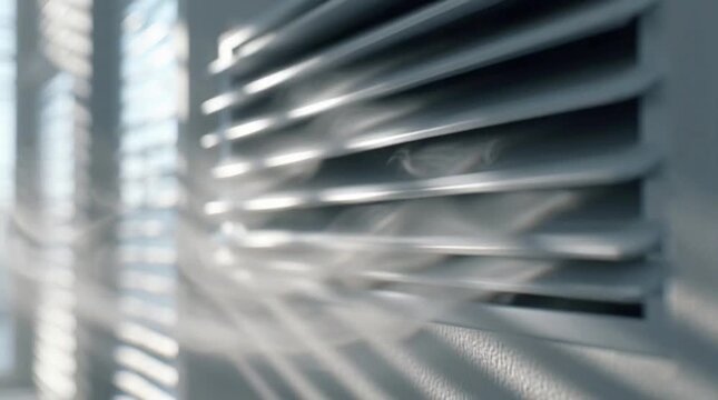 Cold air blowing through a ventilation system vent with light rays