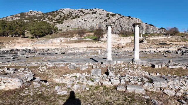 Ancient Ruins at archaeological area of Philippi, Eastern Macedonia and Thrace, Greece