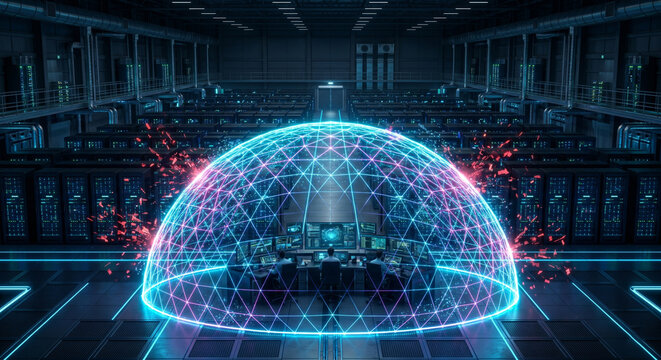 IT Security Operations Center Protected by Energy Forcefield Dome