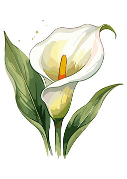 Vector WaterColor Lilly 