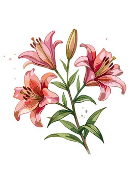 Vector WaterColor Lilly