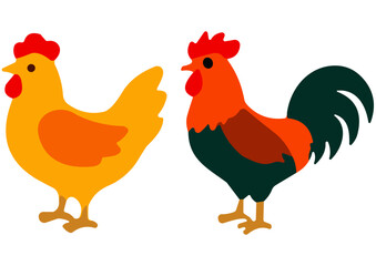 Vector Cartoon Chicken © Sekuiddd