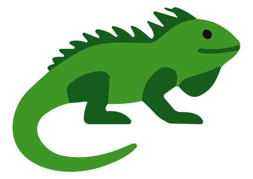 Vector Cartoon Green Chameleon.ai