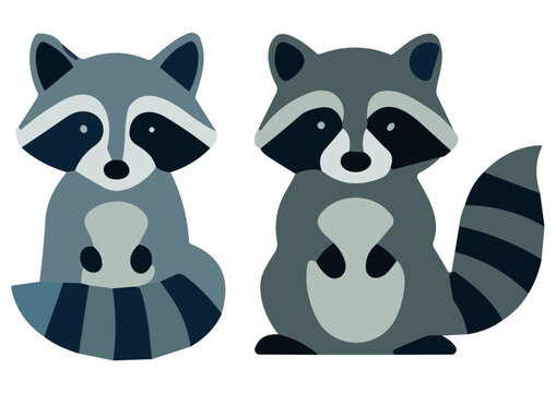 Vector Cartoon Raccoon