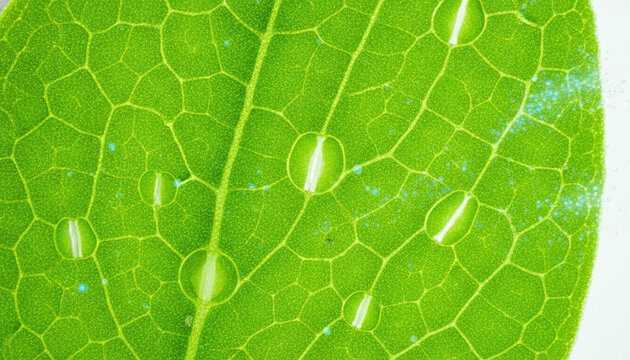 Plant leaf stomata microscopic guard cells macro