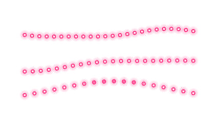 Three wavy lines of glowing pink neon dots © Mehedi