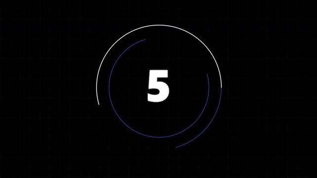 Minimalist Digital 10 seconds Countdown Timer with Circular Graphics