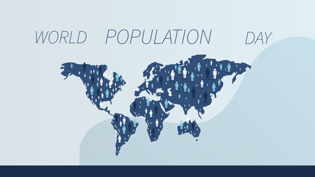 World Population Day Concept Vector with Connected People Around the world map