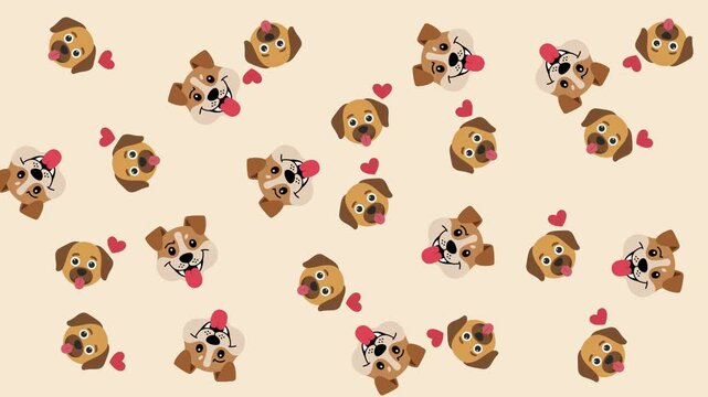 Floating Dog Faces Pet Love and Companionship Concept