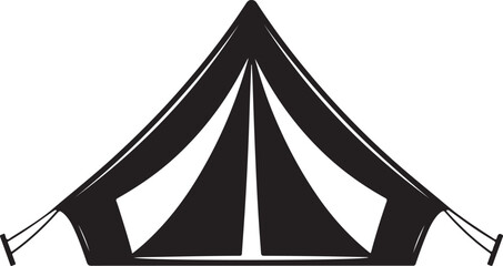 Black and white tent structure illustration © Ranaart