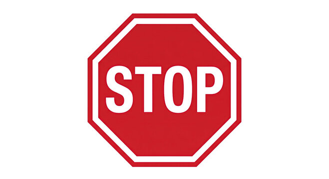 Isolated Stop Sign Icon on Transparent Background Minimalist Flat Design Vector