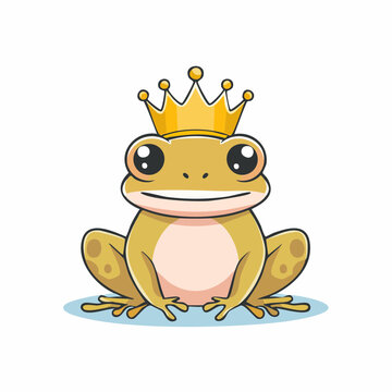 Cute Frog King Cartoon Character