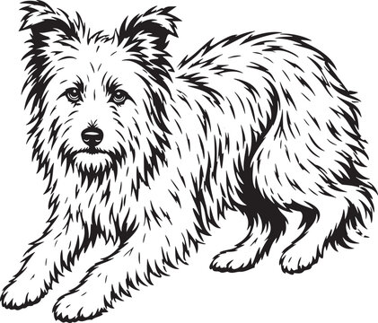 vector illustration of a pyrenean shepherd dog