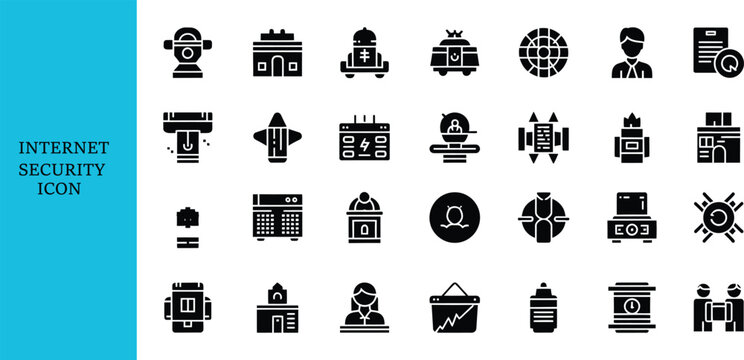 Internet security icon set