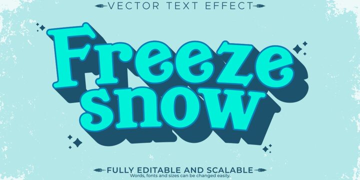 Snow editable text effect, editable cold and winter text style