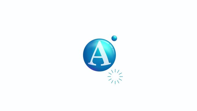 Vitamin А. Vitamin complex bubble animation. Idea for themed websites, apps, and creative design