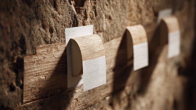 Stone wall with paper notes