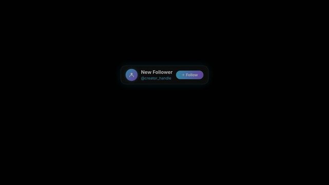 Follow Notification Toast Popup Animation UI Overlay